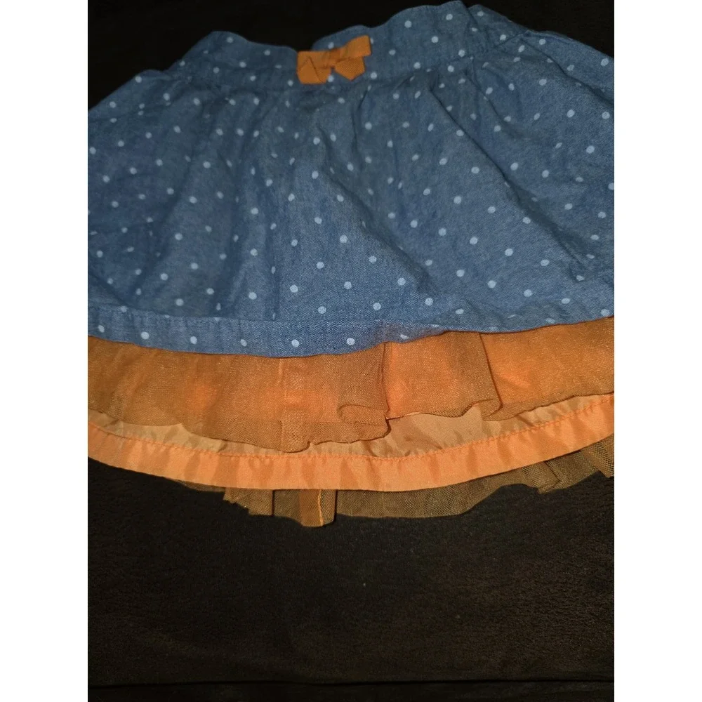 Gymboree the Halloween shop fall autumn denim skirt with orange size 2t